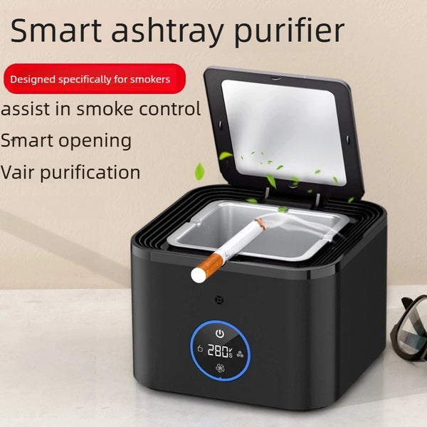 Smart ashtray air purifier for desktop use