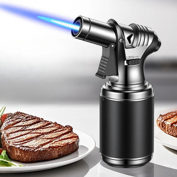 Large capacity spray gun lighter with jet flame