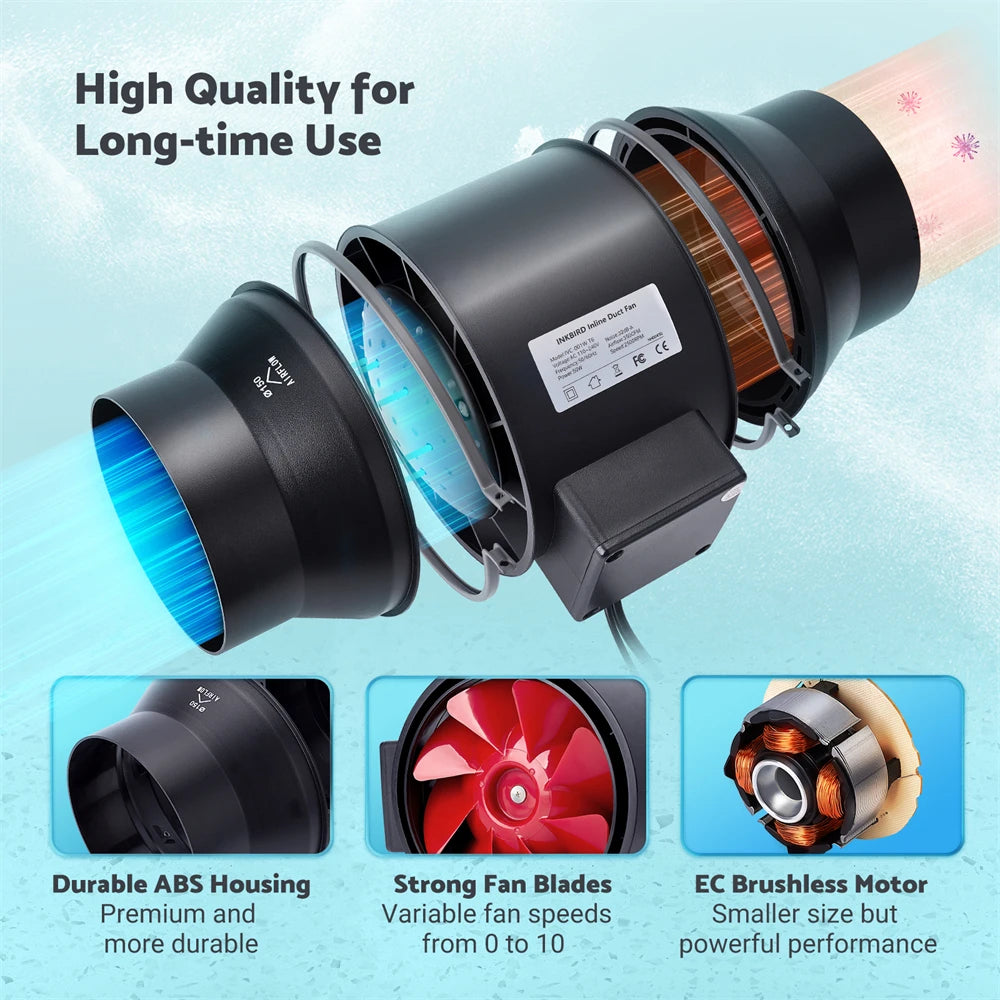 350 CFM EC motor inline exhaust fan