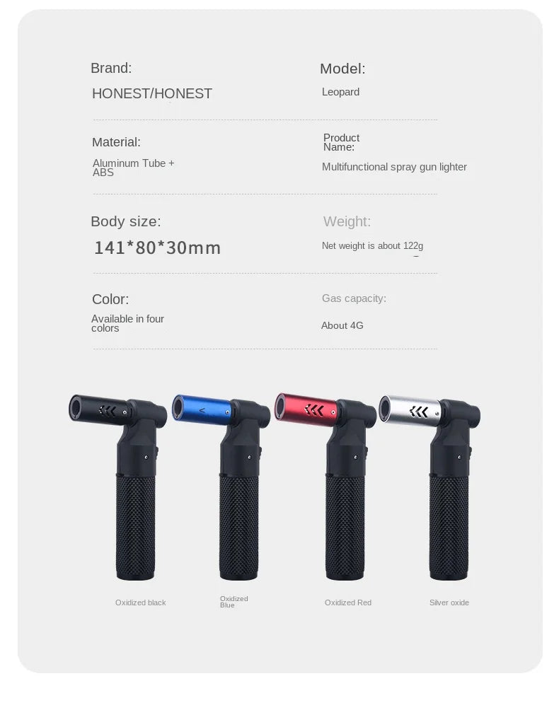 Spray Gun Torch Blue Flame Jet Gas Lighter Kitchen Cooking Smoking Accessories Windproof