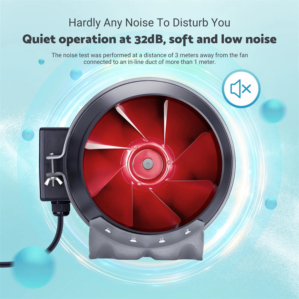 INKBIRD Inline Duct Fan Temperature Humidity Control, with Smart Controller Variable Fan Speed HVAC Vent Blower for Grow Tents