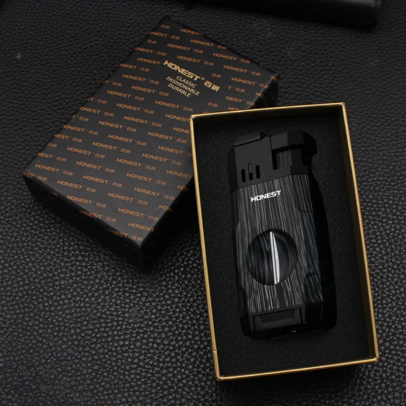 🔥 Honest Double Fire Direct-Pulse Cigar Lighter – Precision Meets Style