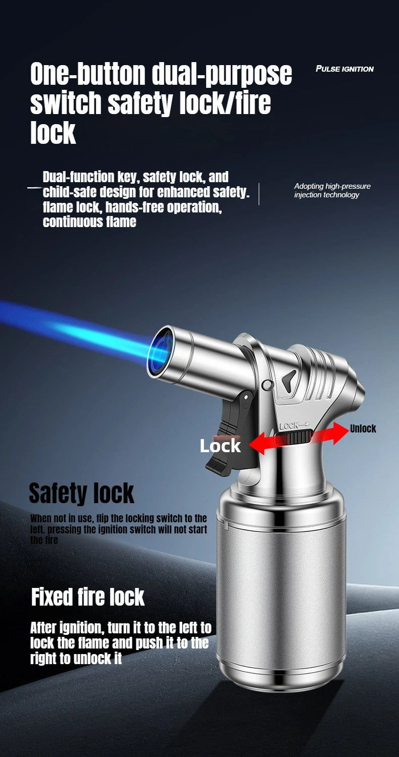Large Capacity Spray Gun Lighter | Windproof Refillable Jet Flame Torch