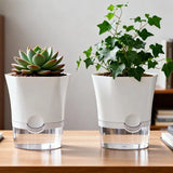 Self-watering plant pots for indoor herbs and houseplants