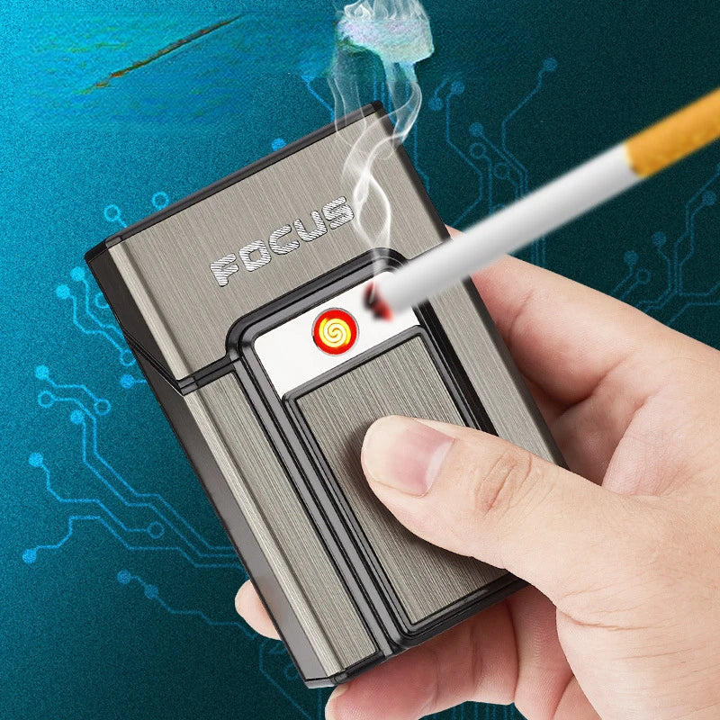 🔥 Aluminum Alloy Cigarette/Joints Box with Rechargeable Lighter