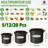 5 gallon fabric grow bag with handles for container growing
