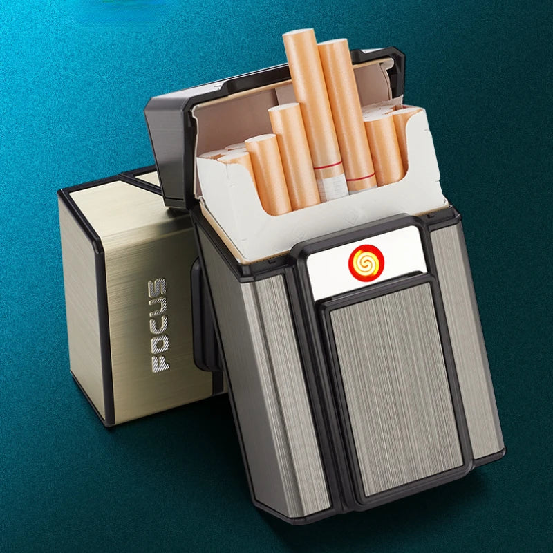 🔥 Aluminum Alloy Cigarette/Joints Box with Rechargeable Lighter