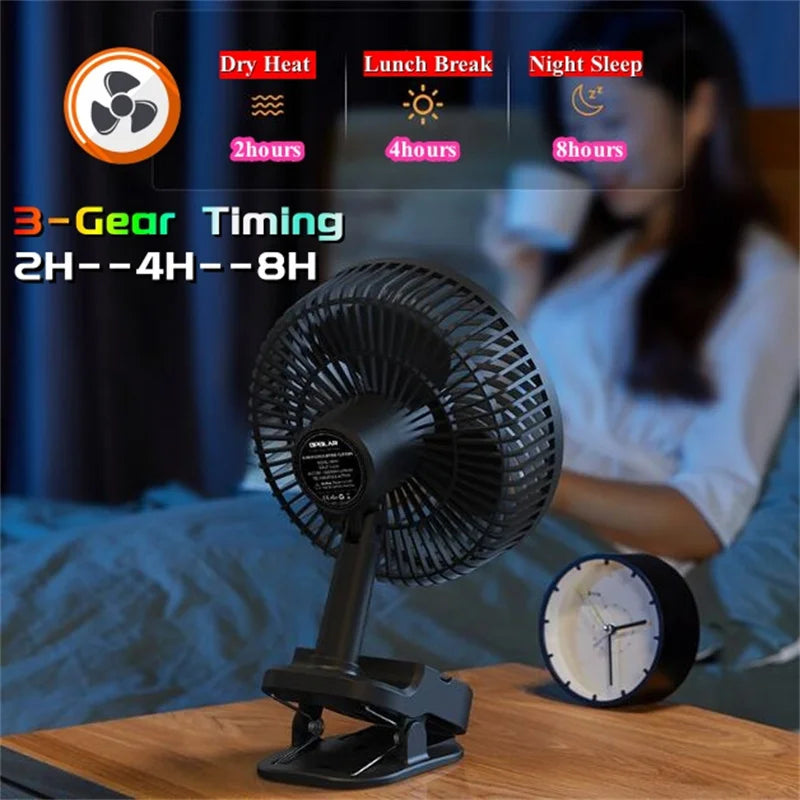 OPOLAR Rechargeable 8-Inch Portable Clip Fan | Auto Oscillation, Removable Battery & Mini Power Bank — picture 7 of 8