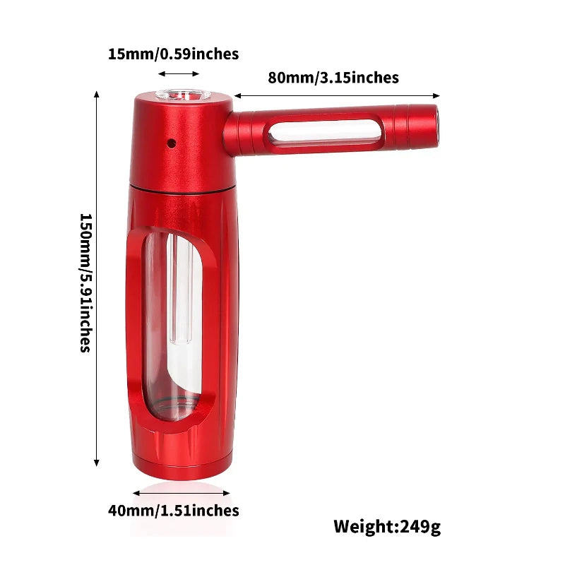 6" Metal Aluminum Glass Water Pipe – Compact & Portable
