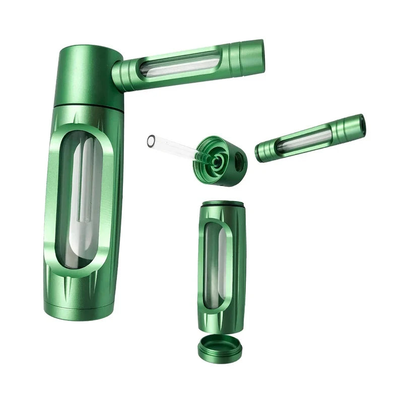 6" Metal Aluminum Glass Water Pipe – Compact & Portable