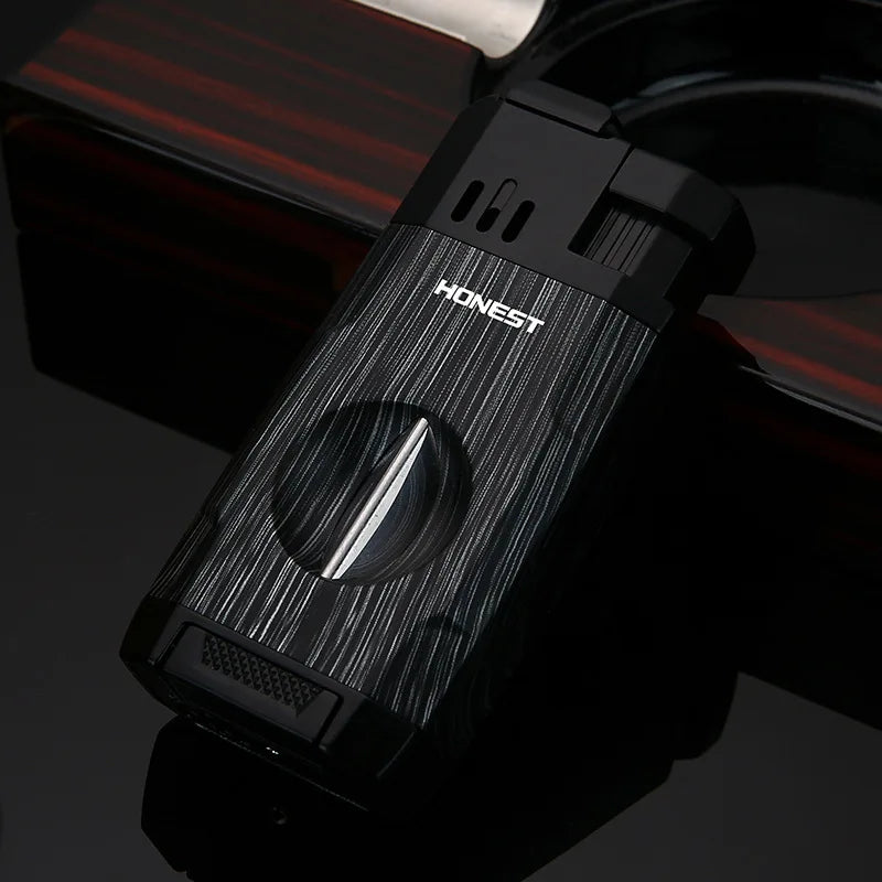 🔥 Honest Double Fire Direct-Pulse Cigar Lighter – Precision Meets Style