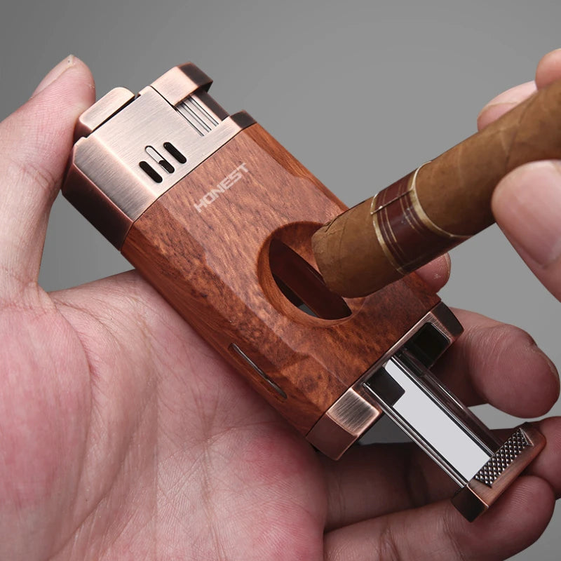🔥 Honest Double Fire Direct-Pulse Cigar Lighter – Precision Meets Style