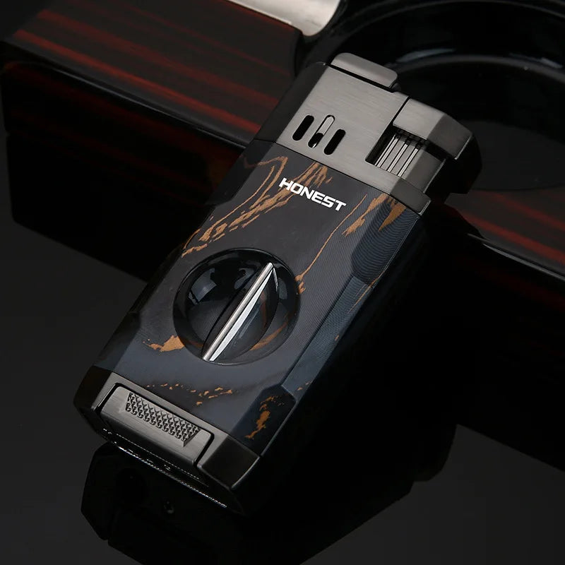 🔥 Honest Double Fire Direct-Pulse Cigar Lighter – Precision Meets Style