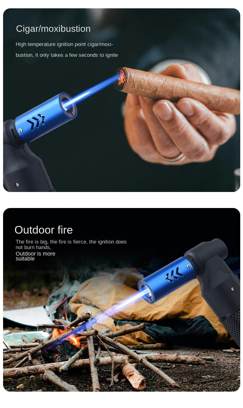 Spray Gun Torch Blue Flame Jet Gas Lighter Kitchen Cooking Smoking Accessories Windproof