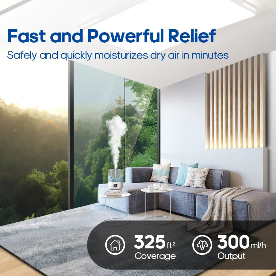 Kinscoter 5L Ultrasonic Air Humidifier | Large Capacity Cool Mist Humidifier for Home & Grow Tents