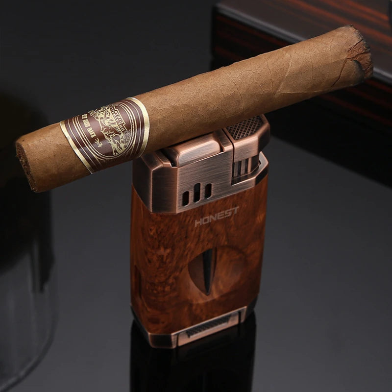 🔥 Honest Double Fire Direct-Pulse Cigar Lighter – Precision Meets Style