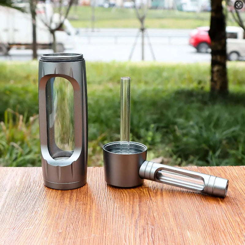 6" Metal Aluminum Glass Water Pipe – Compact & Portable
