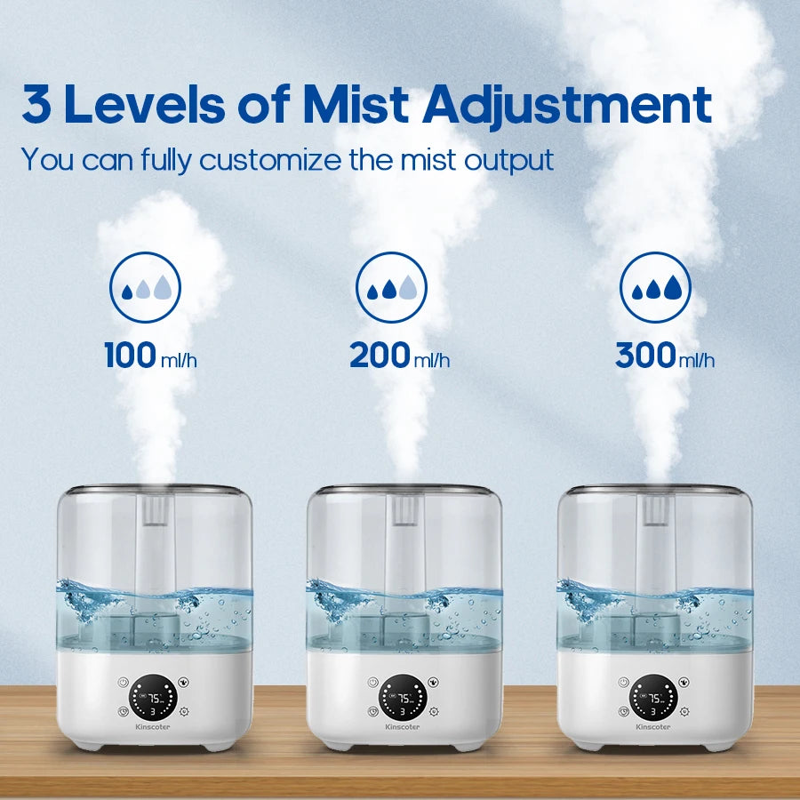 Kinscoter 5L Ultrasonic Air Humidifier | Large Capacity Cool Mist Humidifier for Home & Grow Tents