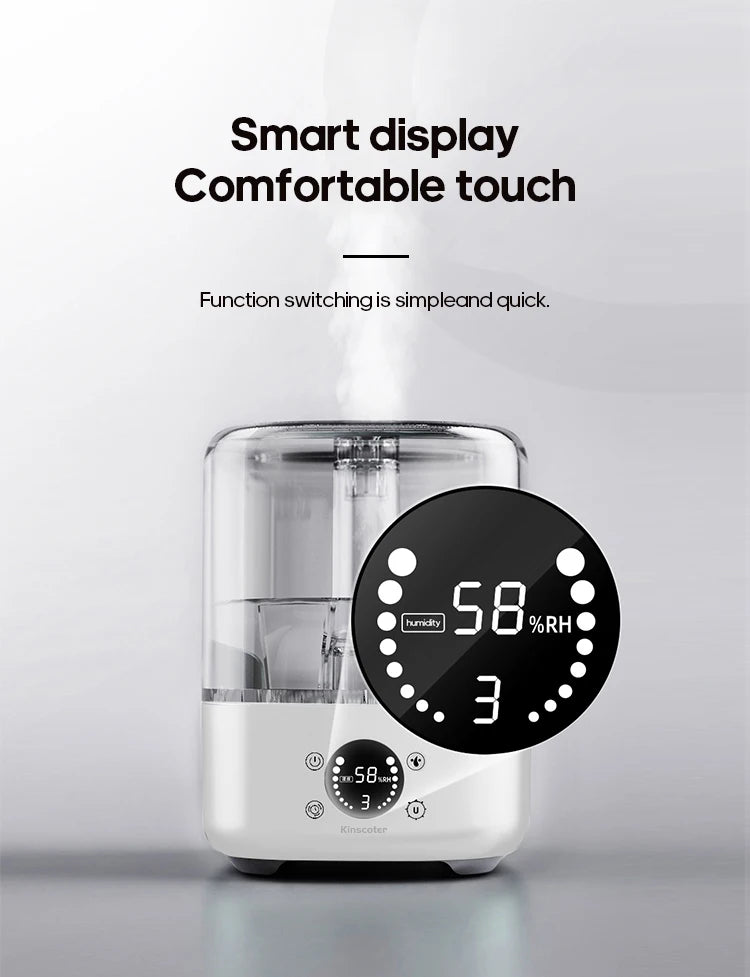 Kinscoter 5L Ultrasonic Air Humidifier | Large Capacity Cool Mist Humidifier for Home & Grow Tents