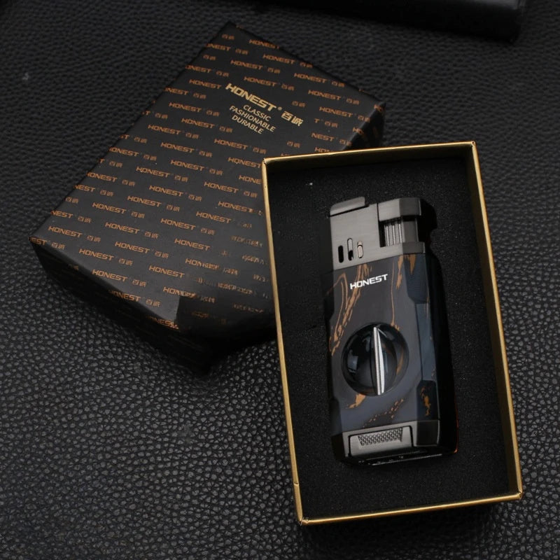 🔥 Honest Double Fire Direct-Pulse Cigar Lighter – Precision Meets Style