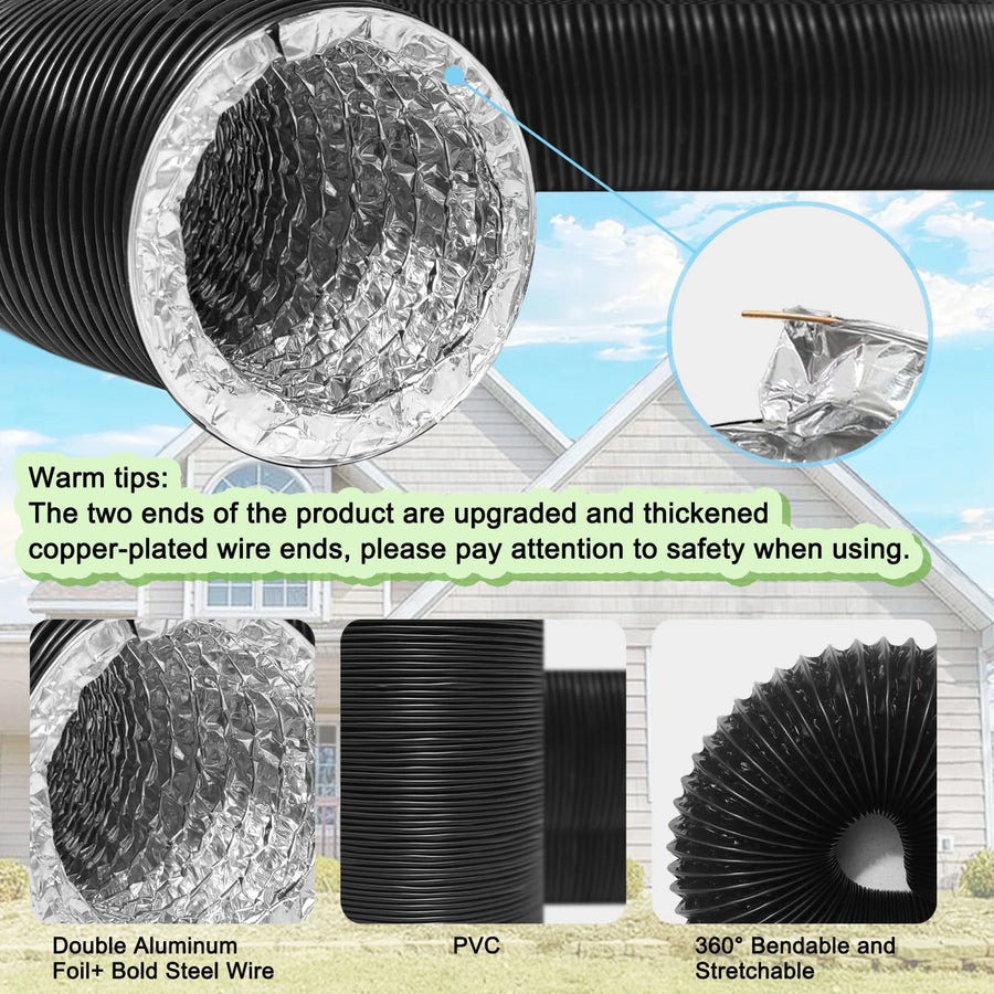 Round flexible ventilation ducting for grow tent, loft and kitchen extraction