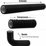 4 inch flexible duct hose for a 100mm inline fan and carbon filter setup
