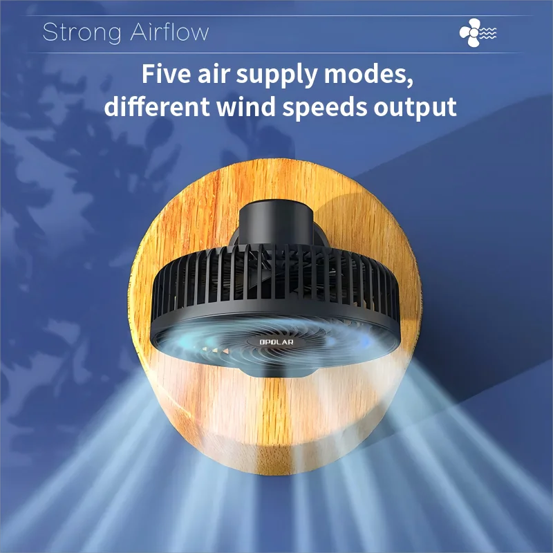 OPOLAR Rechargeable 8-Inch Portable Clip Fan | Auto Oscillation, Removable Battery & Mini Power Bank