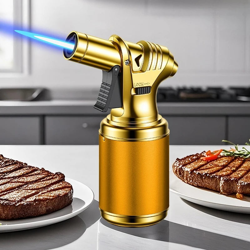 Adjustable flame dial on a windproof torch lighter