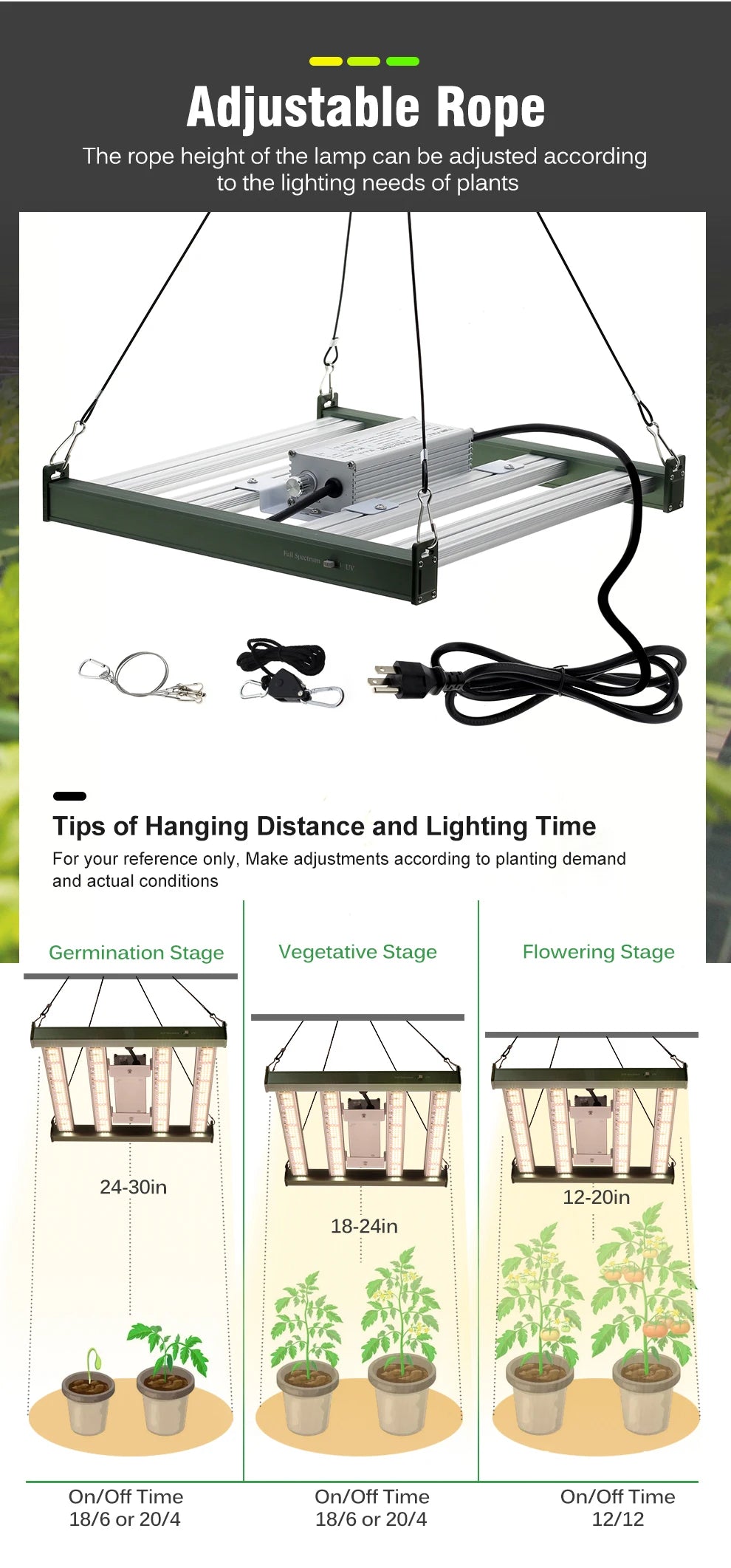 🌱 Mini Full Spectrum LED Grow Light – Dual Mode Hydroponic Lamp for Vegetables & Greenhouse Cultivation