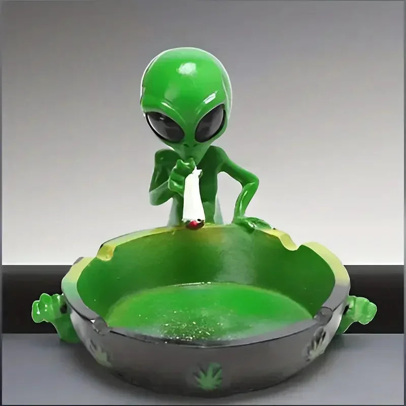 Novelty alien figure ashtray moulded in resin