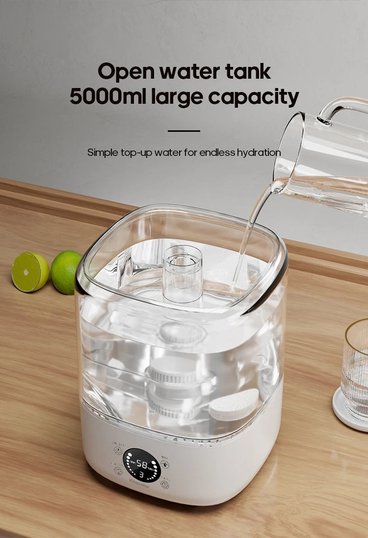 Kinscoter 5L Ultrasonic Air Humidifier | Large Capacity Cool Mist Humidifier for Home & Grow Tents