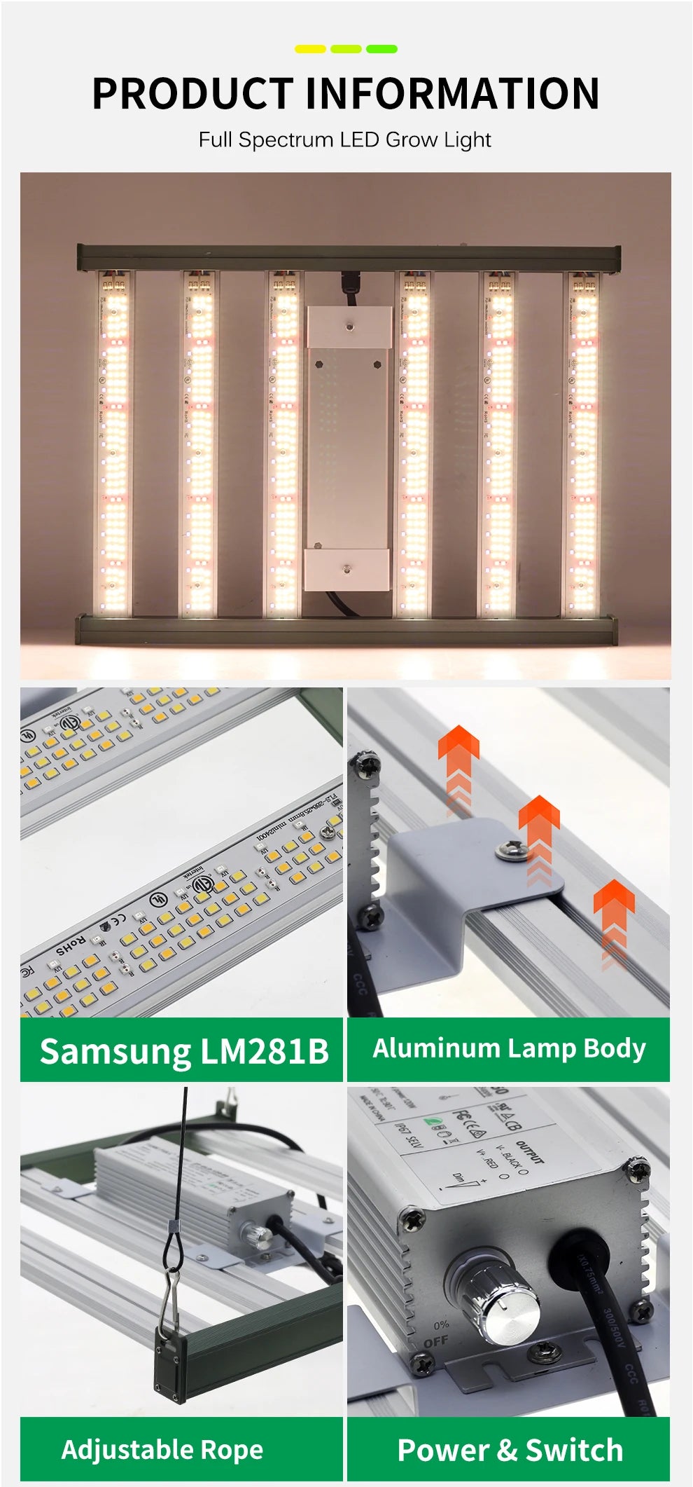 🌱 Mini Full Spectrum LED Grow Light – Dual Mode Hydroponic Lamp for Vegetables & Greenhouse Cultivation