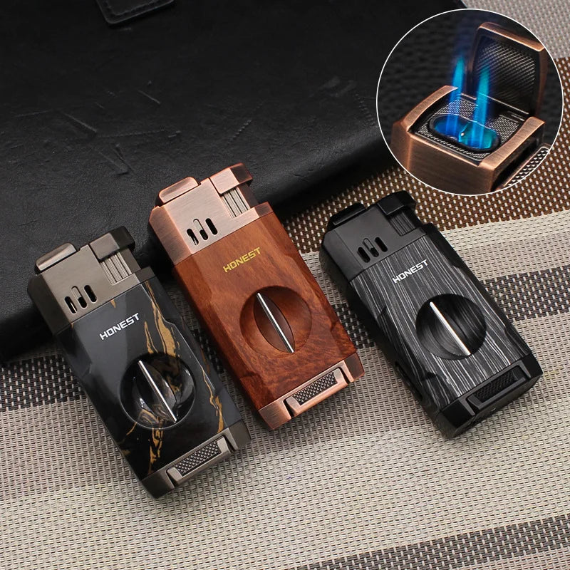 🔥 Honest Double Fire Direct-Pulse Cigar Lighter – Precision Meets Style