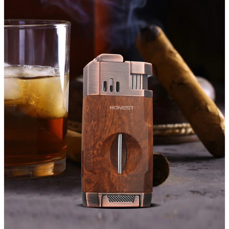 🔥 Honest Double Fire Direct-Pulse Cigar Lighter – Precision Meets Style